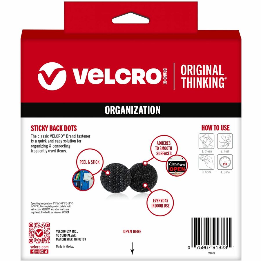 0.75" Diameter - Black - For Sign, Poster, Wall, Plastic, Glass, Tile, School, Home - 200 / Carton