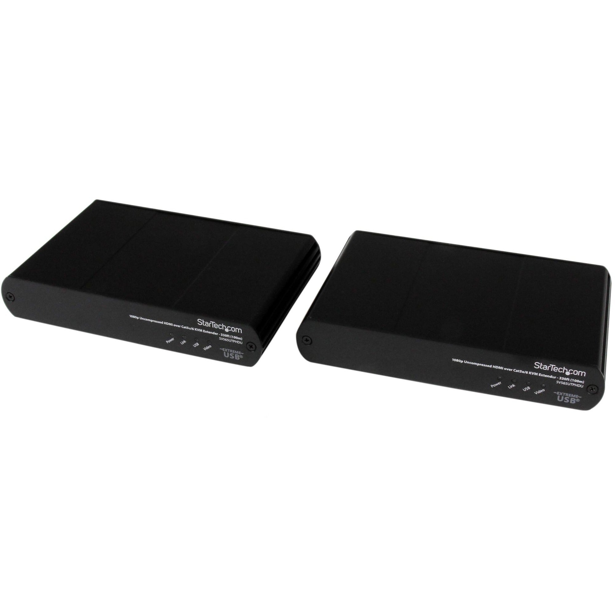 StarTech.com KVM Console/Extender Kit, 1 Computer, 1 Local User, 330 ft Range, WUXGA 1920x1200, 2 HDMI, 6 USB, 2 RJ-45, Includes Transmitter, Receiver, 4 Mounting Brackets, HDMI & USB Cables, 2 Power Adapters, Quick-start Guide