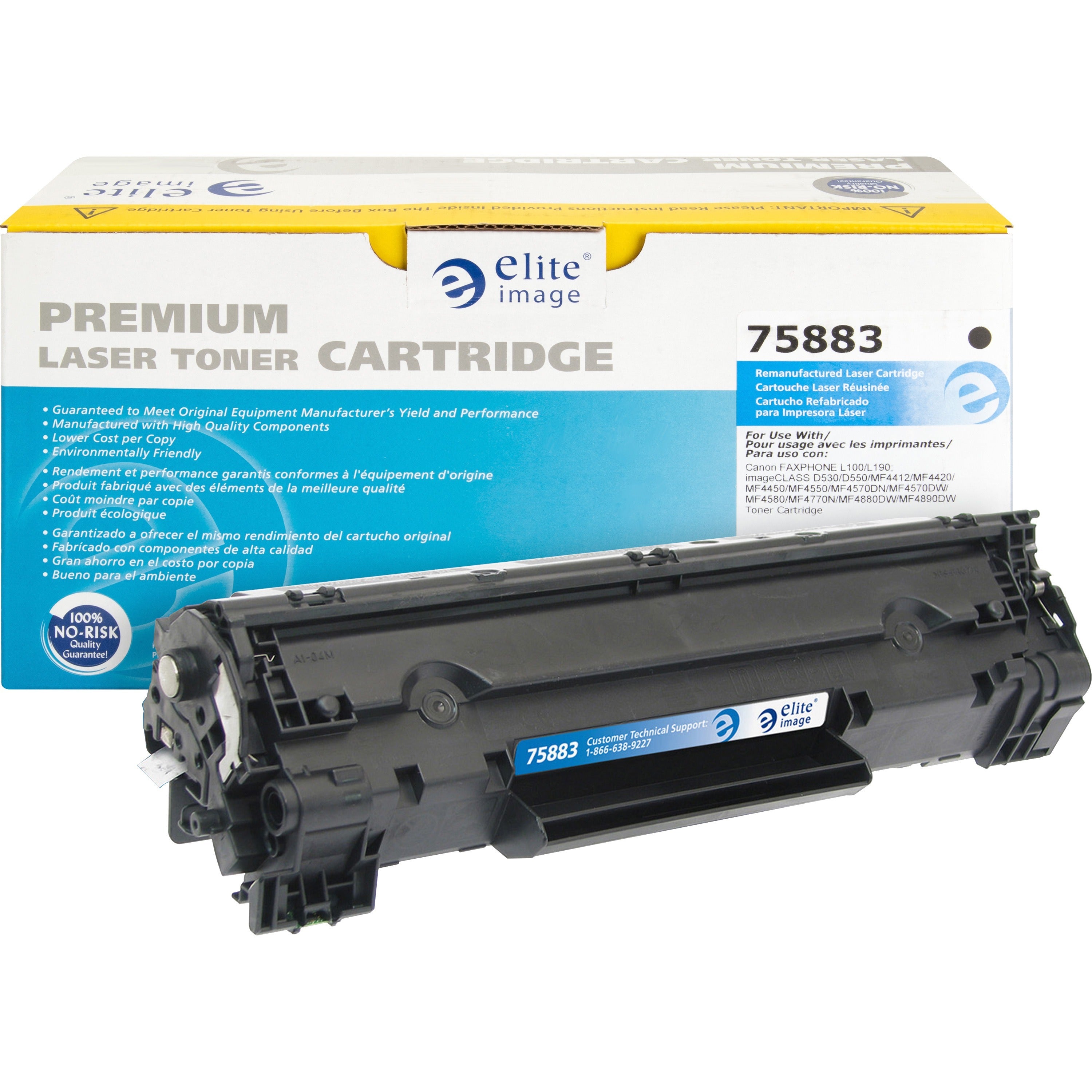 Elite Image Remanufactured Laser Toner Cartridge 128 - Black - 1 Each