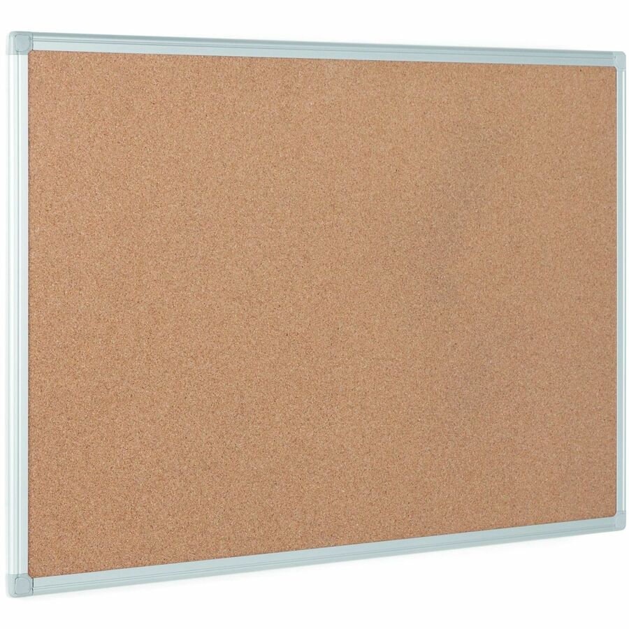 MasterVision Earth Series Recycled Cork Board, 17.72" x 23.62", Natural Cork Surface, Silver Aluminum Frame, 1 Each