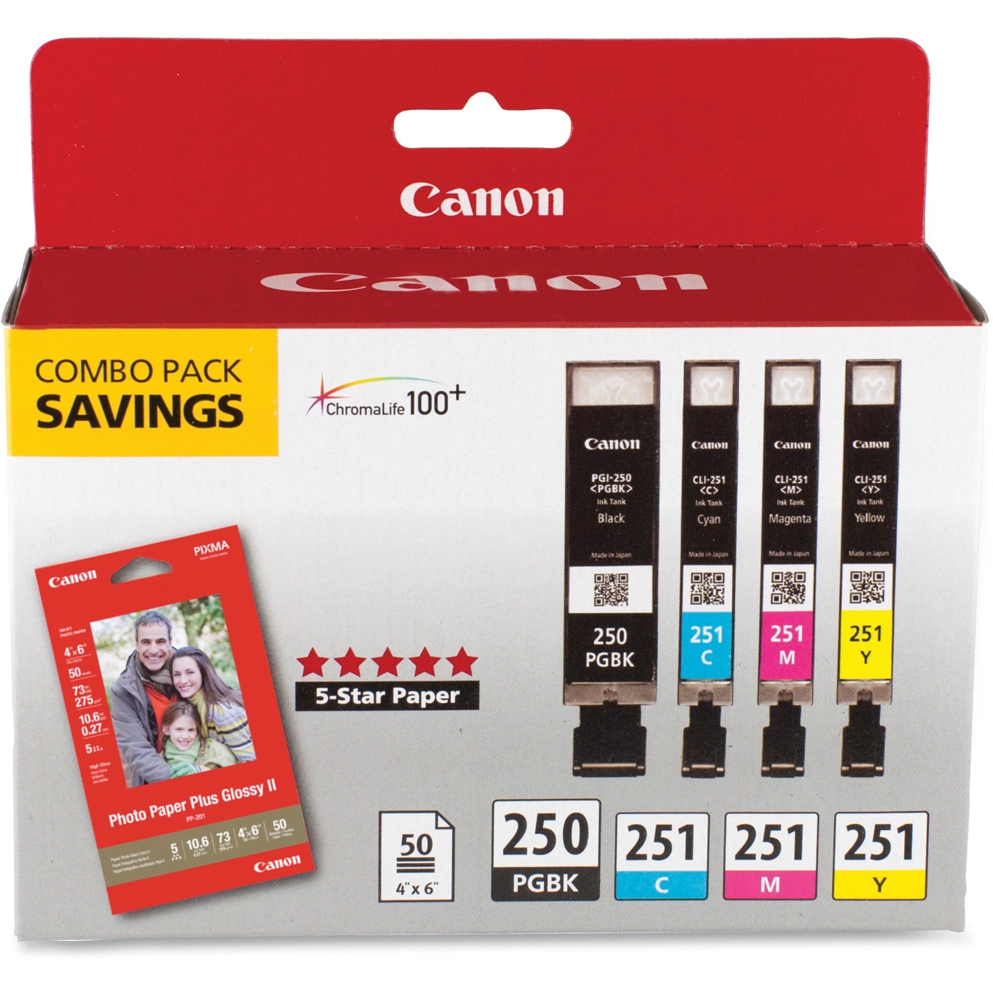 Inkjet - Pigment Black, Cyan, Magenta, Yellow - 4 / Pack