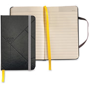 96 Sheets - Case Bound - 3 1/2" x 5 1/2" Sheet Size - Cream Paper - Black Cover - Durable Cover, Acid-free, Pocket, Flexible Cover, Bookmark, Elastic Closure, Archival, Unpunched - 1 Each