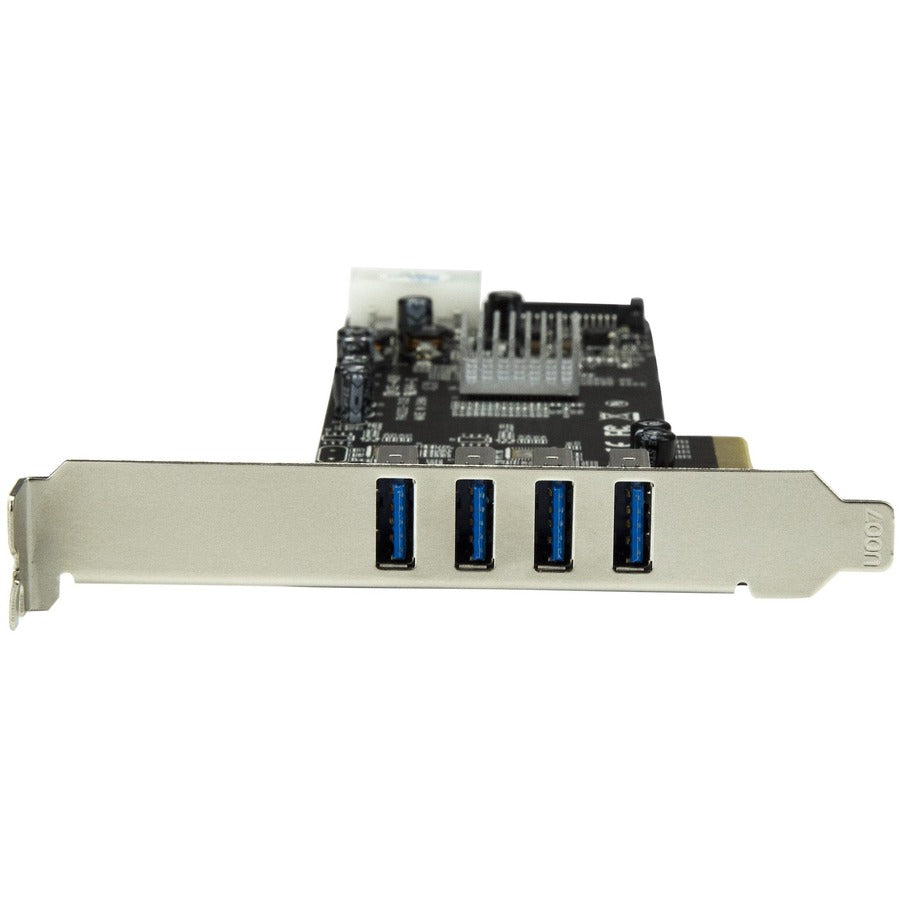 StarTech.com 4 Port PCIe USB Card, PCI Express x4, Plug-in Card, 4 USB 3.2 Gen 1 Ports, 1 SATA Port, UASP Support, Includes Low Profile Bracket, Packaged Quantity: 1