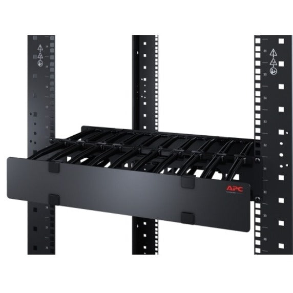 APC by Schneider Electric Horizontal Cable Manager, 1U x 4" Deep, Single-Sided with Cover