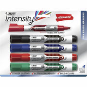BIC Intensity Dry Erase Marker Set, Chisel Point, Assorted Ink, 1 Set