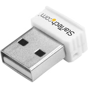 StarTech.com USB Wireless Adapter, IEEE 802.11n, Wi-Fi 4, USB, 150 Mbit/s, 2.4 GHz, 328.1 ft Indoor, 984.3 ft Outdoor, External, White, 1 Each