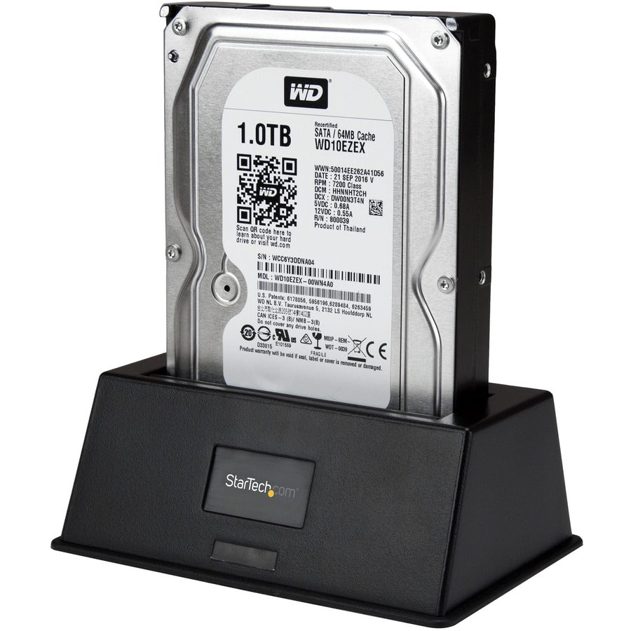 StarTech.com USB 3.0 SATA III Drive Dock, UASP Support, External, Black, 1-Bay, Supports 1 x 2.5"/3.5" HDD or SSD, Includes USB Cable and Power Adapter, Packaged Quantity: 1