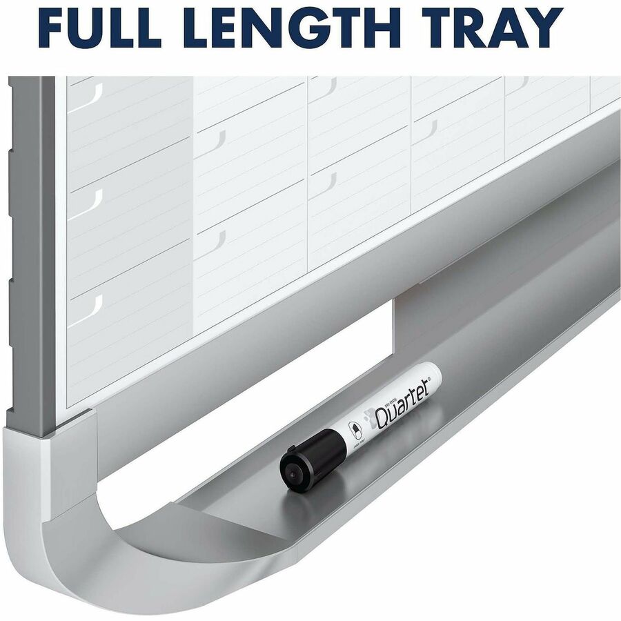 Monthly - 1 Month - Graphite, White - Steel - 24" Height x 36" Width - Erasable, Stain Resistant, Ghost Resistant, Magnetic, Durable, Marker Tray - 1 Each - TAA Compliant