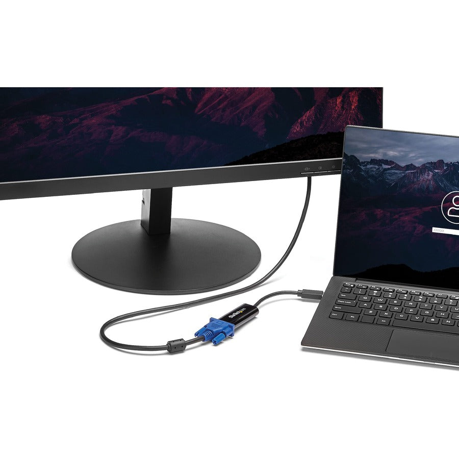 StarTech.com Slim USB 3.0 to VGA Video Adapter, 1920 x 1200 Resolution, Black, 1 Each