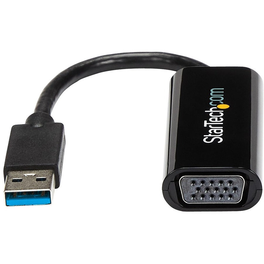 StarTech.com Slim USB 3.0 to VGA Video Adapter, 1920 x 1200 Resolution, Black, 1 Each