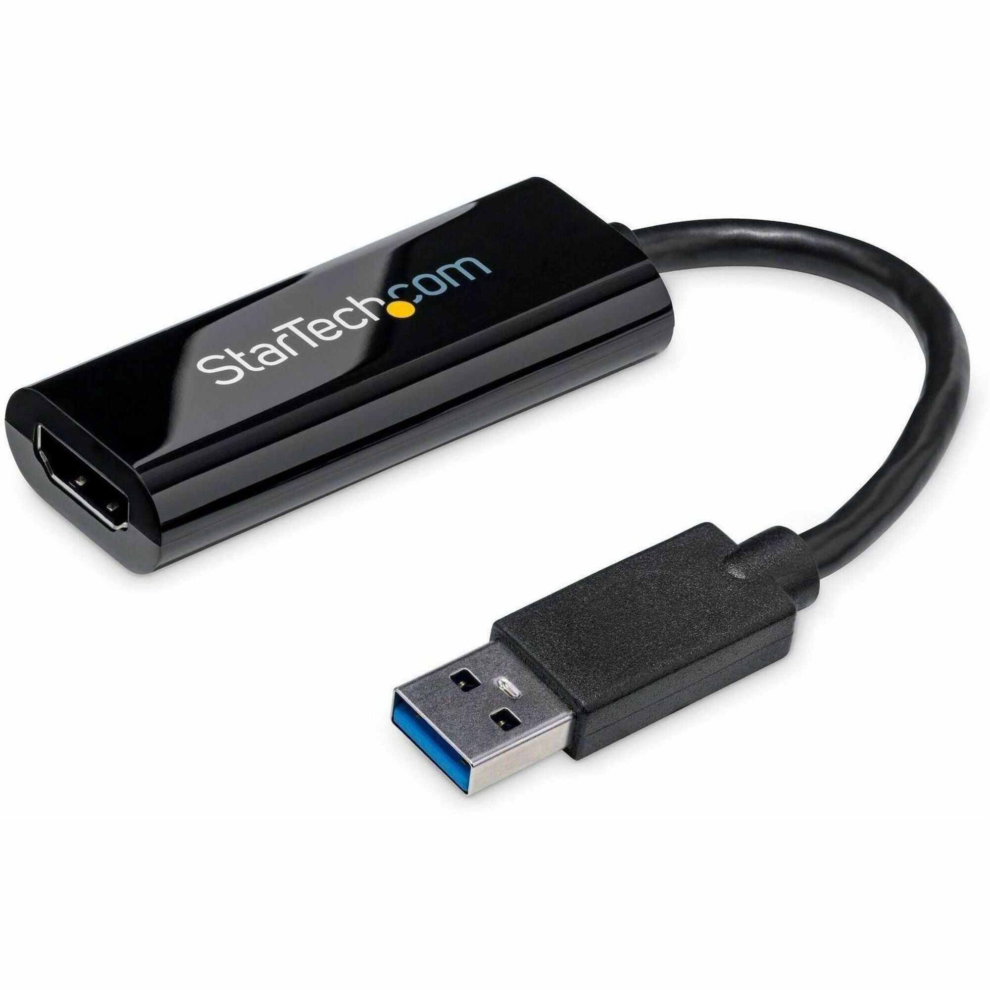 StarTech.com Slim USB 3.0 to HDMI Video Adapter, 1920 x 1200 Resolution, Black, 1 Each
