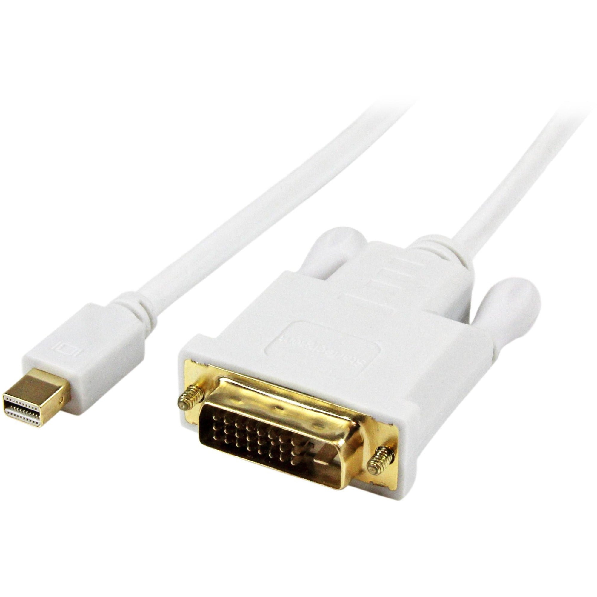 StarTech.com 3 ft Mini DisplayPort to DVI-D Video Cable Adapter, Active, White, 1 Each