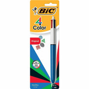 BIC 4-Color Retractable Pen - Fine, Medium Pen Point - Refillable - Retractable - Multi, Black, Red, Green Ink - 1 Pack