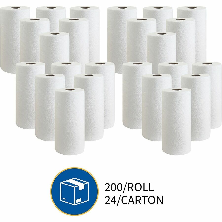 Genuine Joe Kitchen Roll Flexible Size Towels - 2 Ply - 1 5/8" Core - White - 24 / Carton
