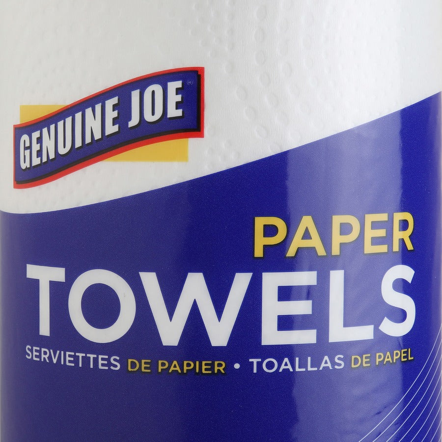 Genuine Joe Kitchen Roll Flexible Size Towels - 2 Ply - 1 5/8" Core - White - 24 / Carton