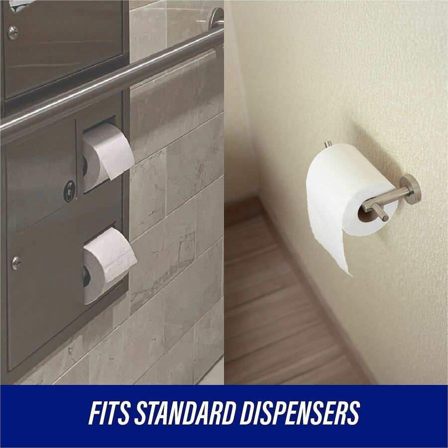 Genuine Joe 2-ply Standard Bath Tissue Rolls - 2 Ply - 3" Width x 4" Length - 400 Sheets/Roll - 1 5/8" Core - White - 96 / Carton