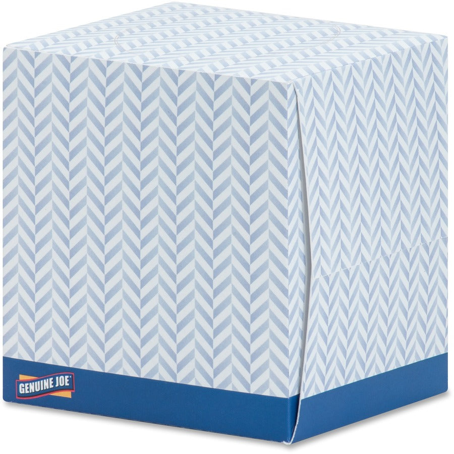 Genuine Joe Cube Box Facial Tissue - 2 Ply - Interfolded - White - 85/Box - 36 / Carton