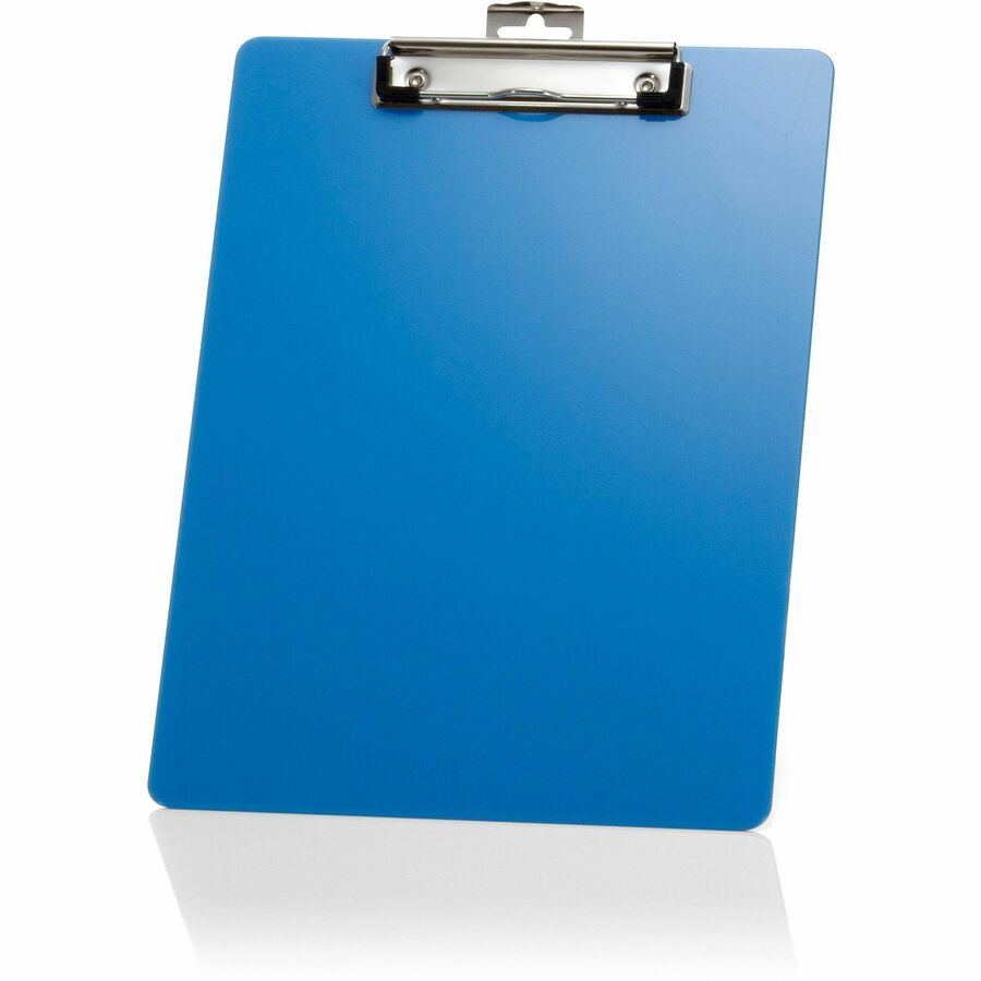 Officemate Low-profile Clip Plastic Clipboard - 8 1/2" x 11" Sheet Size - Acrylic - Blue - 1 Each