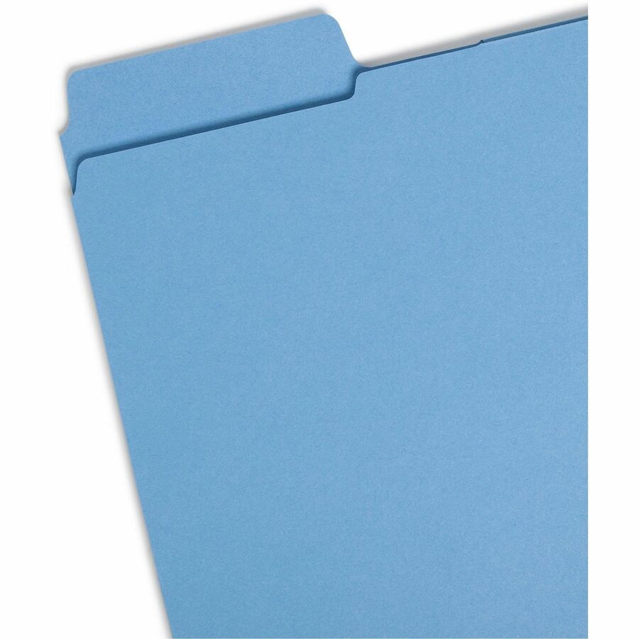 Smead SuperTab 1/3 Tab Cut Letter Recycled Top Tab File Folder - 8 1/2" x 11" - 3 Internal Pocket(s) - 11 pt. - 1 Plys - Blue, Red, Green, Yellow - Flap - 10% Recycled - 12 / Pack