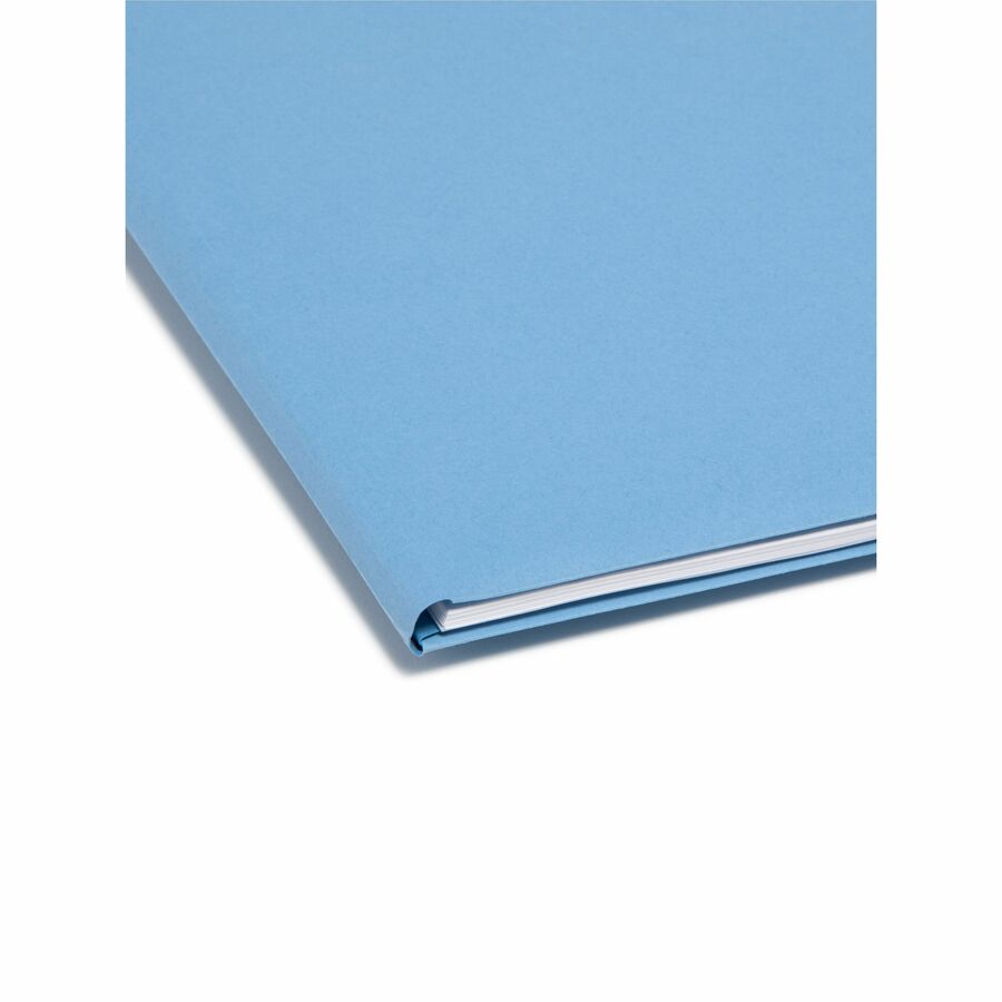Smead SuperTab 1/3 Tab Cut Letter Recycled Top Tab File Folder - 8 1/2" x 11" - 3 Internal Pocket(s) - 11 pt. - 1 Plys - Blue, Red, Green, Yellow - Flap - 10% Recycled - 12 / Pack