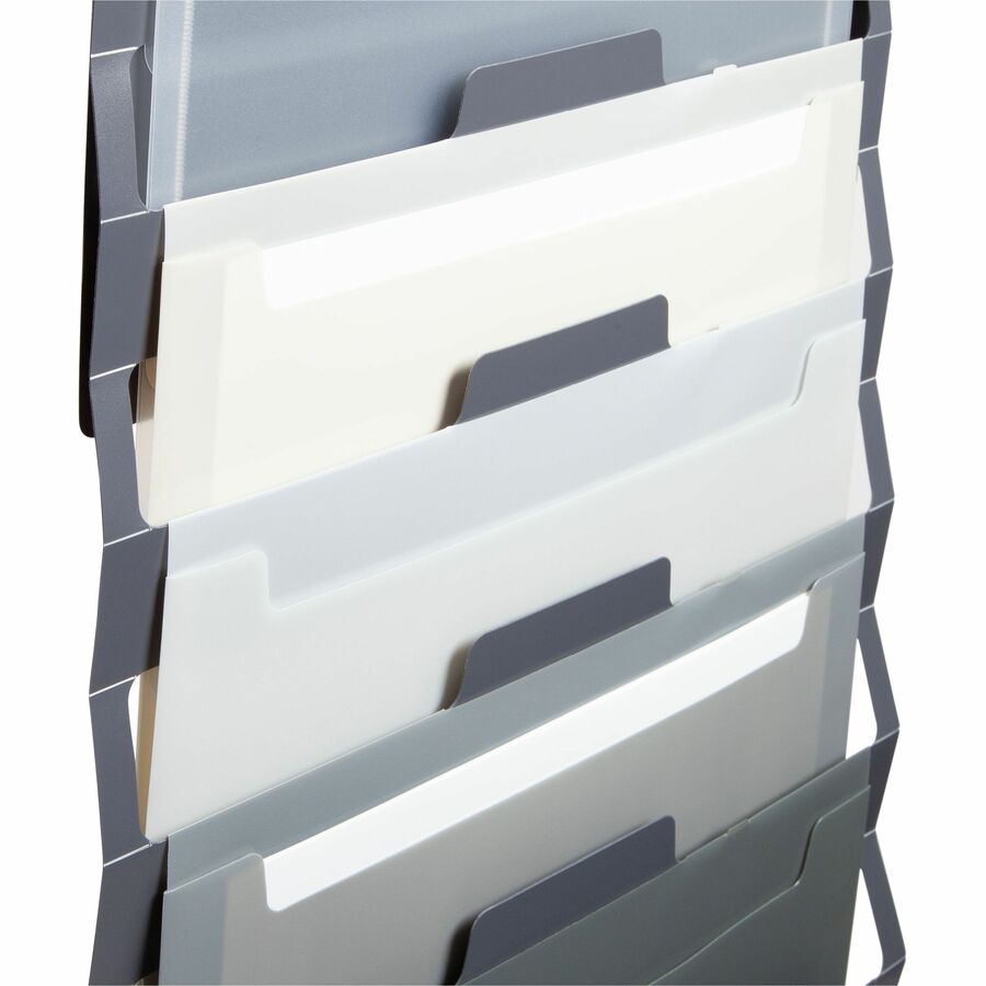 Cascading Wall Organizer, 6 Pockets, Letter, Gray/Neutral