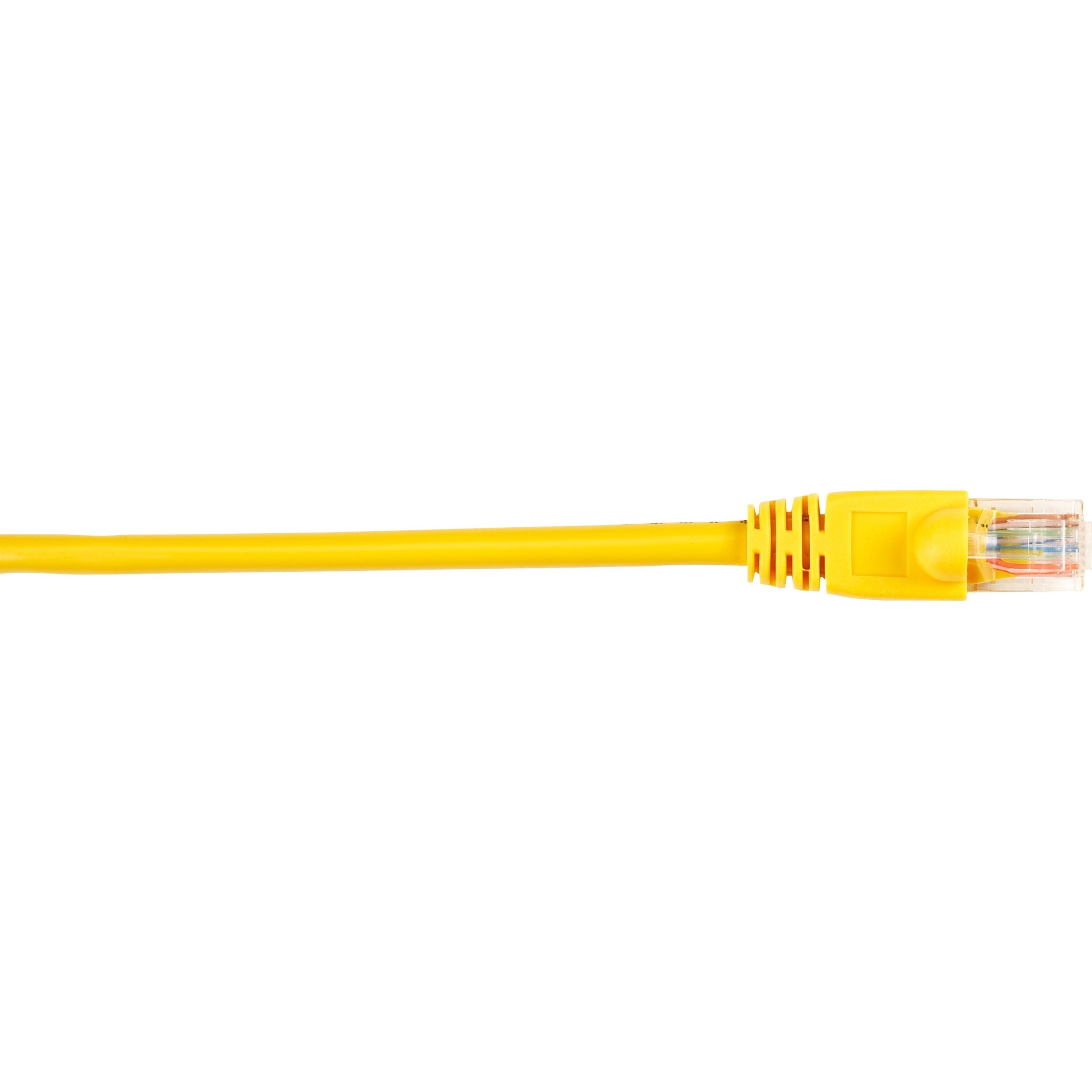 Black Box Connect Cat.5e UTP Patch Network Cable, 2 ft, RJ-45 Male to Male, 1 Gbit/s, 26 AWG, Gold Plated Contacts, Snagless Boot, Yellow, 1 Each