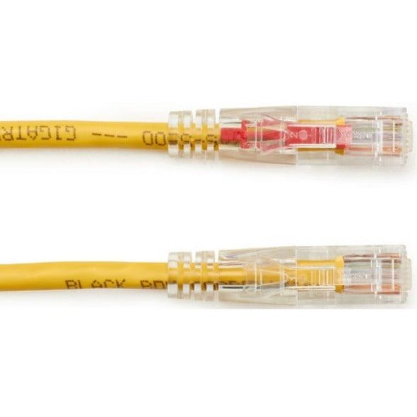 Black Box GigaTrue 3 Cat6 UTP Patch Cable, 5 ft, RJ-45 Male/Male, 24 AWG, Gold Plated Contacts, Snagless Boot, Yellow, 1 Each