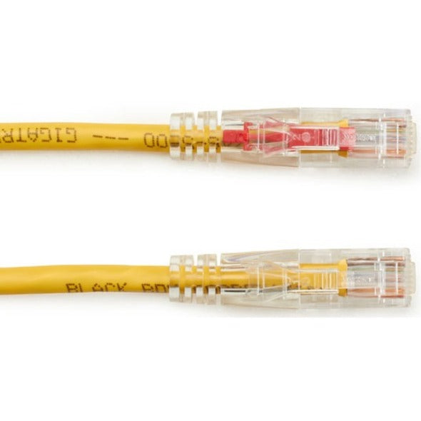 Black Box GigaTrue 3 Cat6 UTP Patch Cable, 7 ft, RJ-45 Male/Male, 24 AWG, Gold Plated Contacts, Snagless Boot, Yellow, 1 Each