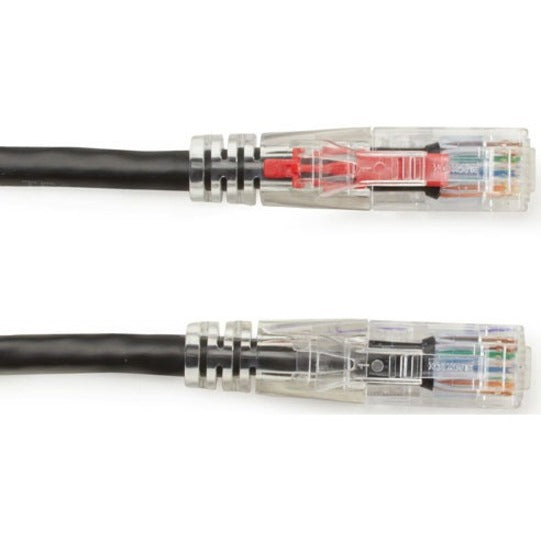 Black Box GigaTrue 3 Cat6 UTP Patch Cable, 1 ft, RJ-45 Male/Male, 24 AWG, Gold Plated Contacts, Snagless Boot, Black, 1 Each