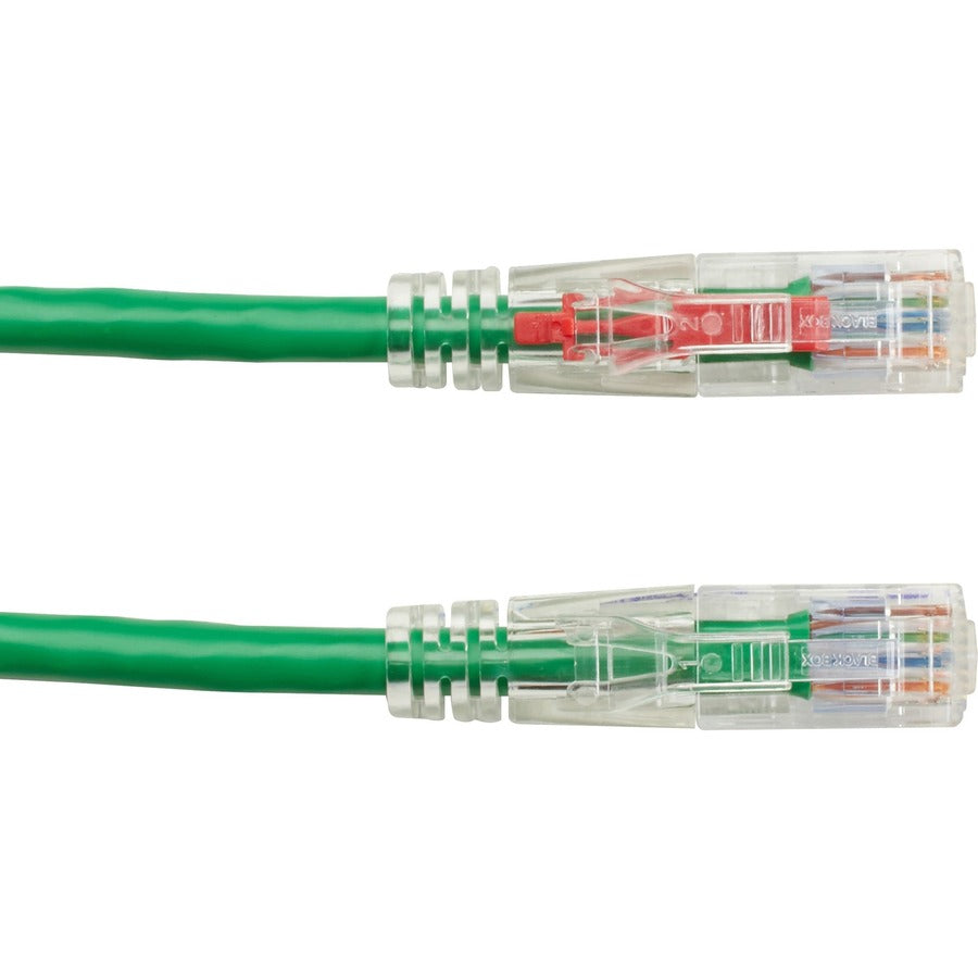 Black Box GigaTrue 3 Cat.6 UTP Patch Network Cable, 50 ft, RJ-45 Male/Male, 24 AWG, Gold Plated Contacts, Snagless Boot, Green, 1 Each