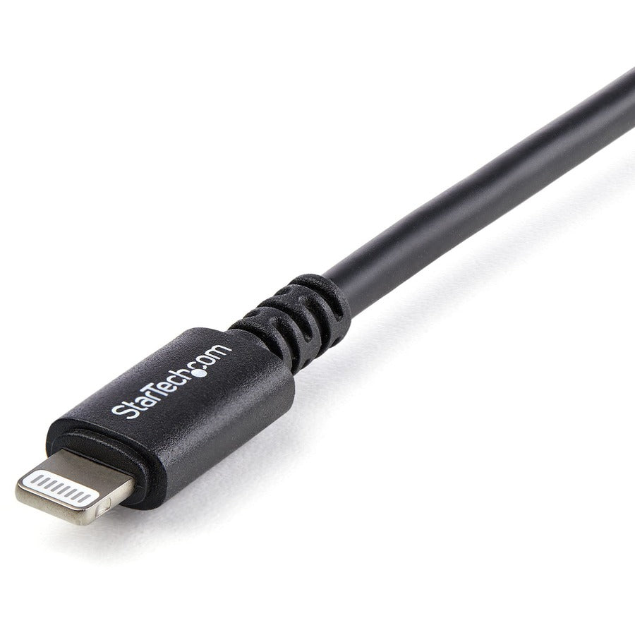 StarTech.com 9.84 ft Lightning to USB Data Transfer Cable, 480 Mbit/s, MFI Certified, Nickel Plated, Black, 1 Each