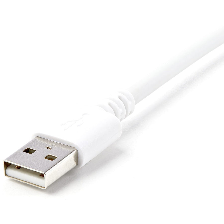 StarTech.com 9.84 ft Lightning to USB Data Transfer Cable, 1 Each, MFI Certified, White, Nickel Plated Connectors, 20/28 AWG, 480 Mbit/s