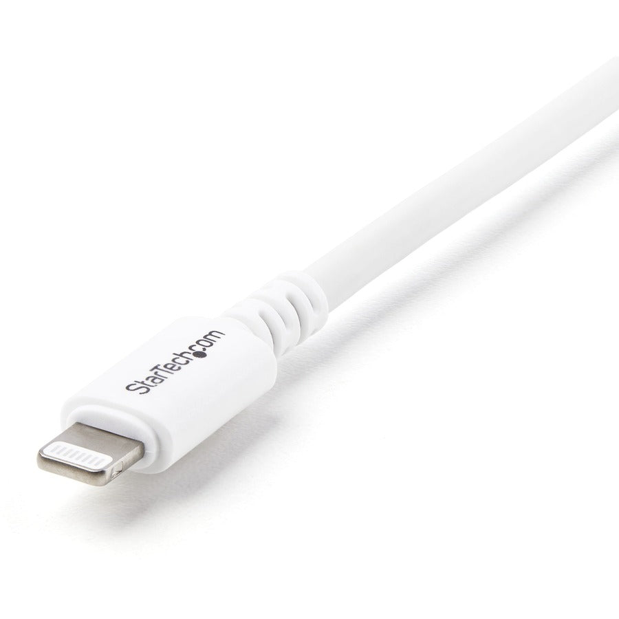StarTech.com 9.84 ft Lightning to USB Data Transfer Cable, 1 Each, MFI Certified, White, Nickel Plated Connectors, 20/28 AWG, 480 Mbit/s