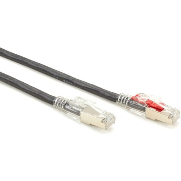 Black Box GigaTrue 3 CAT6A 650-MHz Locking Snagless Shielded Patch Cable, 10 ft, RJ-45 Male/Male, 26 AWG, Gold Plated Contacts, Black, 1 Each