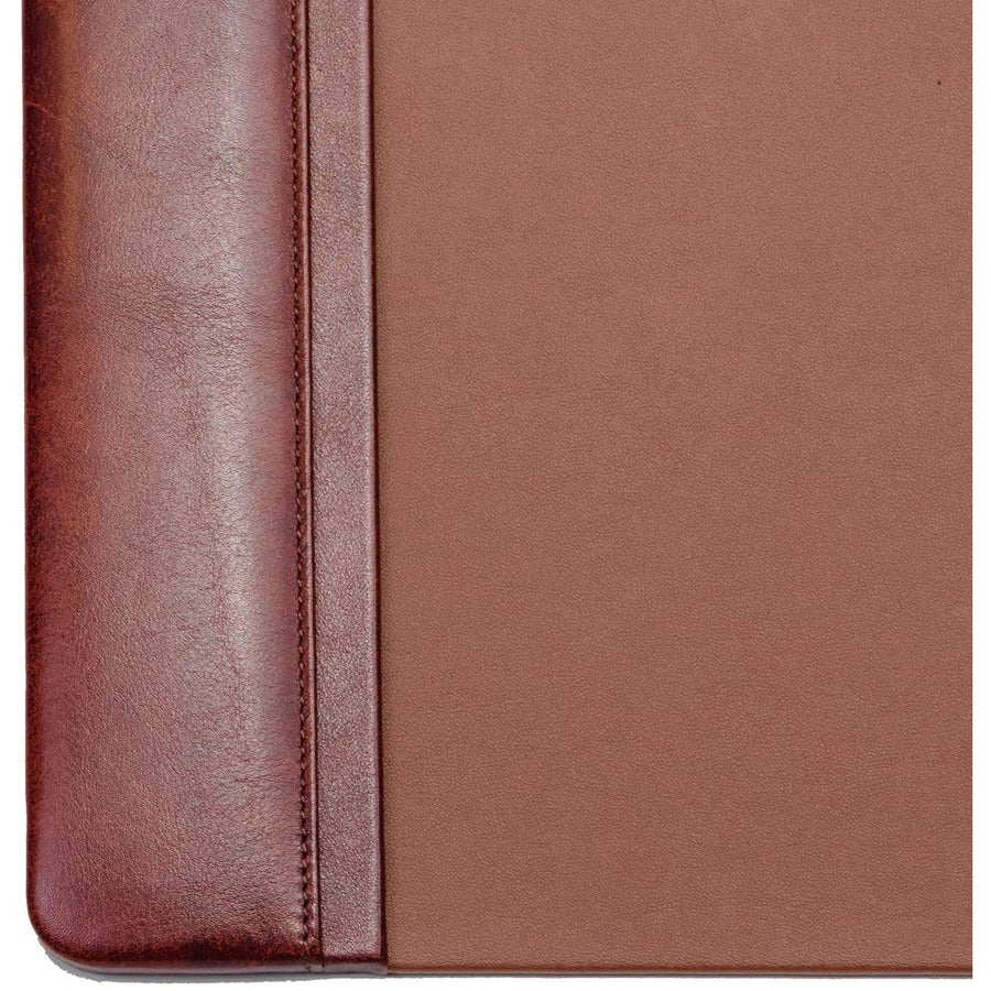 Dacasso Leather Side-Rail Desk Pad - Rectangular - 38" Width x 24" Depth - Velveteen Backing - Leatherette - Mocha