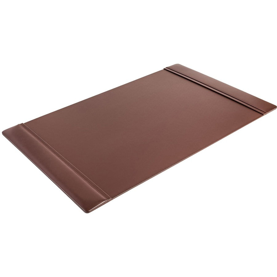 Dacasso Leather Desk Pad - Rectangular - 38" Width x 24" Depth - Velveteen Backing - Leatherette - Chocolate Brown