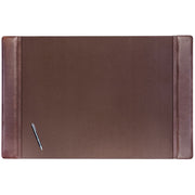 Dacasso Leather Desk Pad - Rectangular - 38" Width x 24" Depth - Velveteen Backing - Leatherette - Chocolate Brown