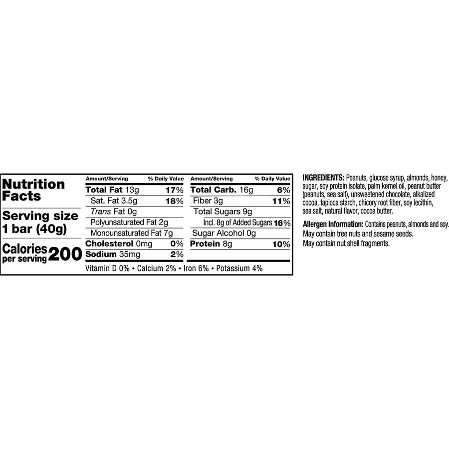 Gluten-free, Wheat-free, Non-GMO, Sulfur dioxide-free, Trans Fat Free, Low Glycemic, Low Sodium - Peanut Butter Dark Chocolate - 1.40 oz - 12 / Box