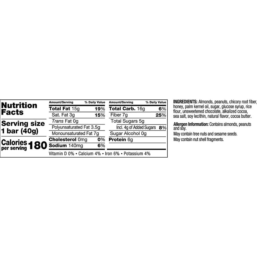 Gluten-free, Non-GMO, Sulfur dioxide-free, Trans Fat Free, Low Glycemic, Low Sodium - Dark Chocolate Nuts & Sea Salt - 1.20 lb - 12 / Box