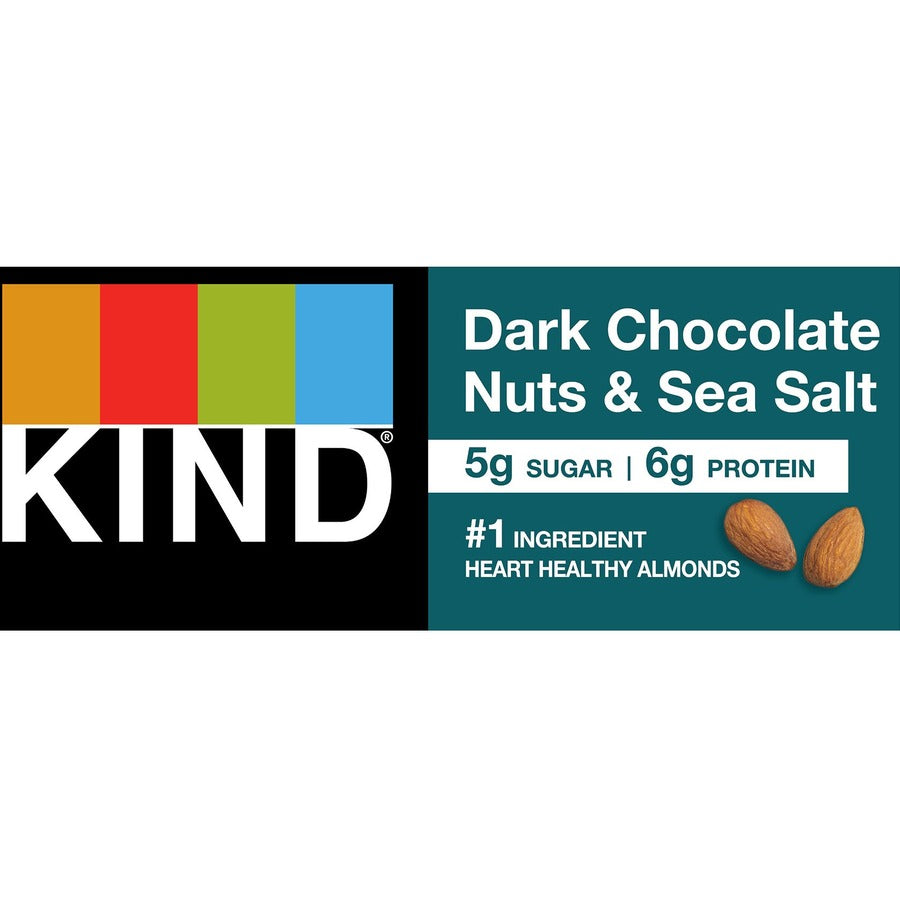 Gluten-free, Non-GMO, Sulfur dioxide-free, Trans Fat Free, Low Glycemic, Low Sodium - Dark Chocolate Nuts & Sea Salt - 1.20 lb - 12 / Box