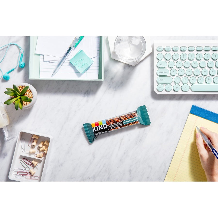 Gluten-free, Non-GMO, Sulfur dioxide-free, Trans Fat Free, Low Glycemic, Low Sodium - Dark Chocolate Nuts & Sea Salt - 1.20 lb - 12 / Box