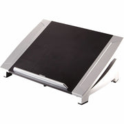 Up to 17" Screen Support - 10 lb Load Capacity - 6.50" Height x 15.06" Width x 10.50" Depth - Desktop - High Performance Steel (HPS) - Black, Silver - Adjustable Angle, Non-skid, Stackable, Adjustable Tilt, Scratch Resistant, Scuff Resistant