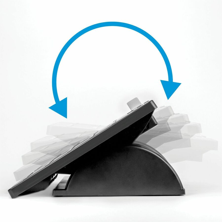 Fellowes Office Suites Adjustable Footrest, 30° Tilt, Black/Silver, 1 Each