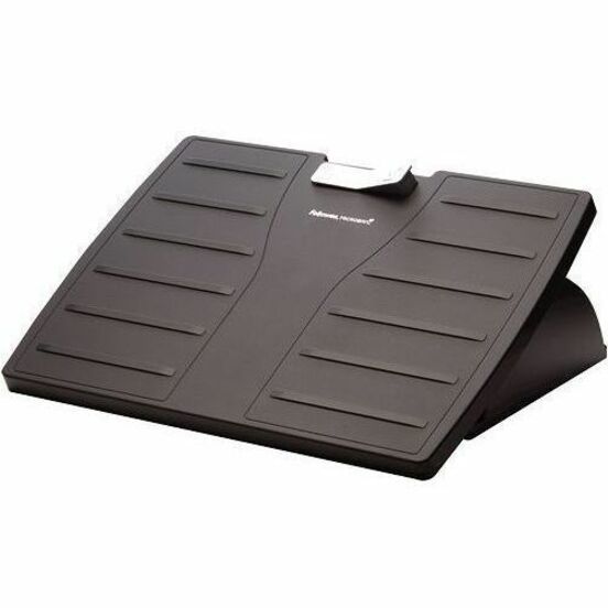 Fellowes Office Suites Adjustable Footrest, 30° Tilt, Black/Silver, 1 Each