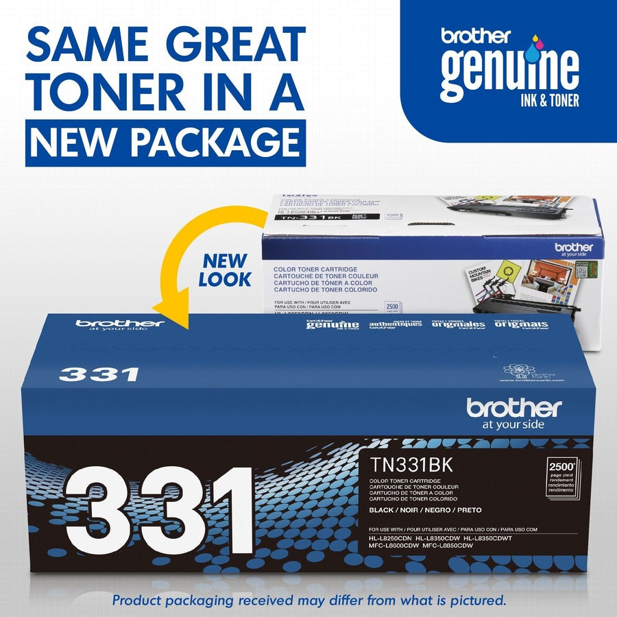 Brother TN331BK Original Laser Toner Cartridge - Black - 1 Each