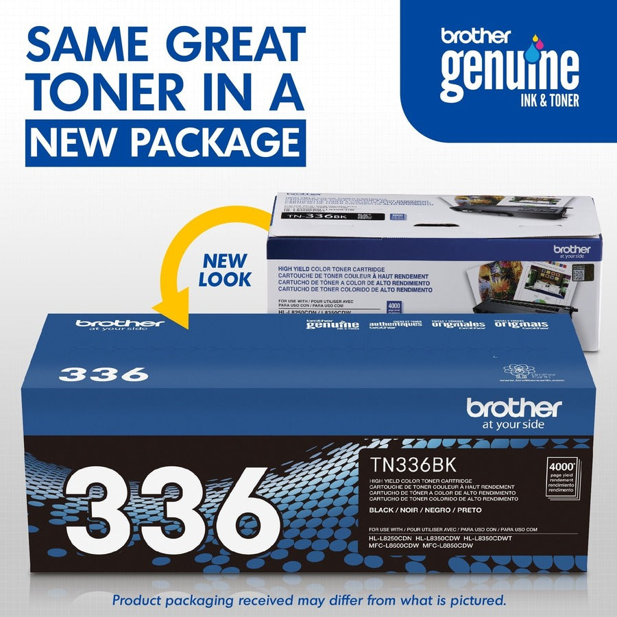 Brother TN336BK Original High Yield Laser Toner Cartridge - Black - 1 Each