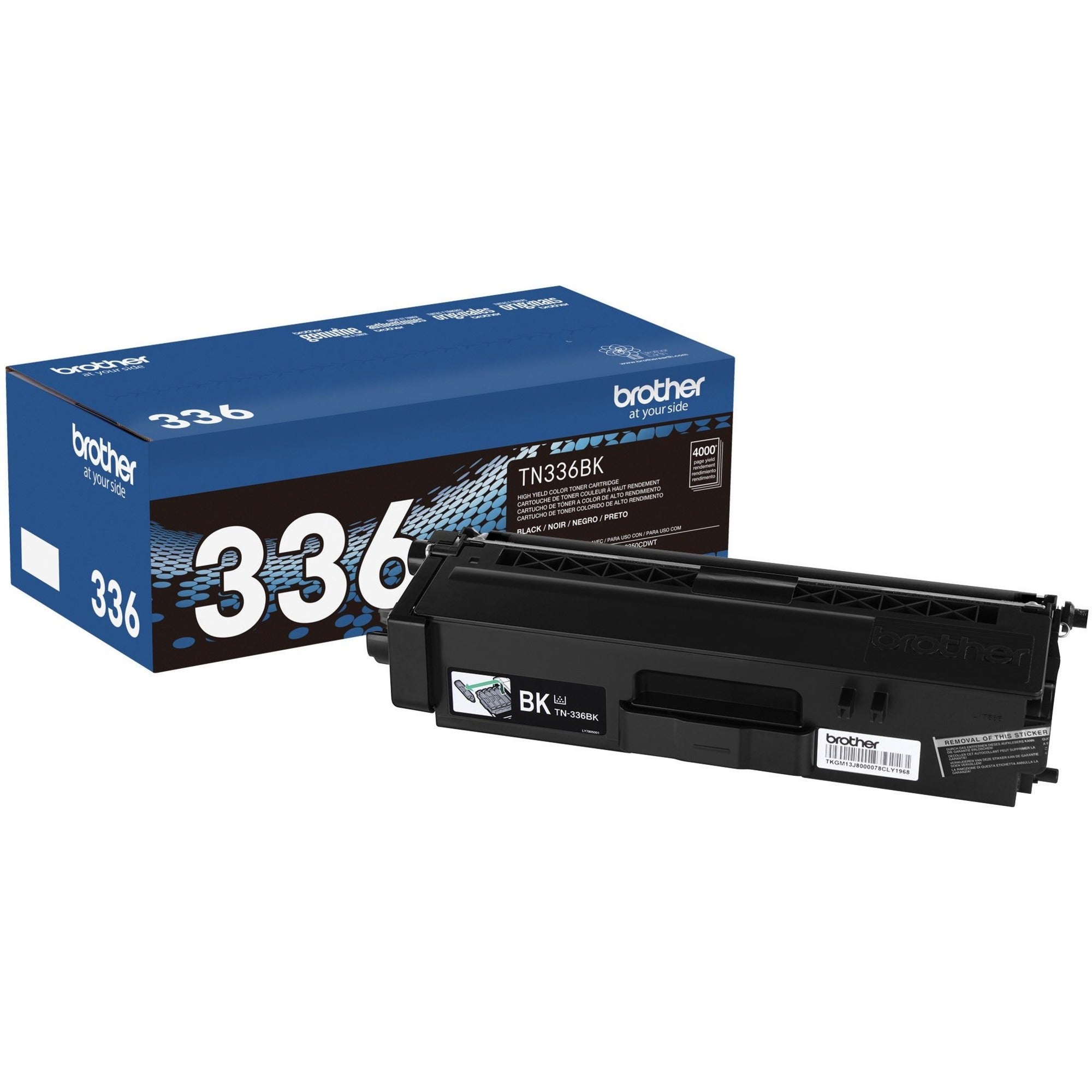 Brother TN336BK Original High Yield Laser Toner Cartridge - Black - 1 Each