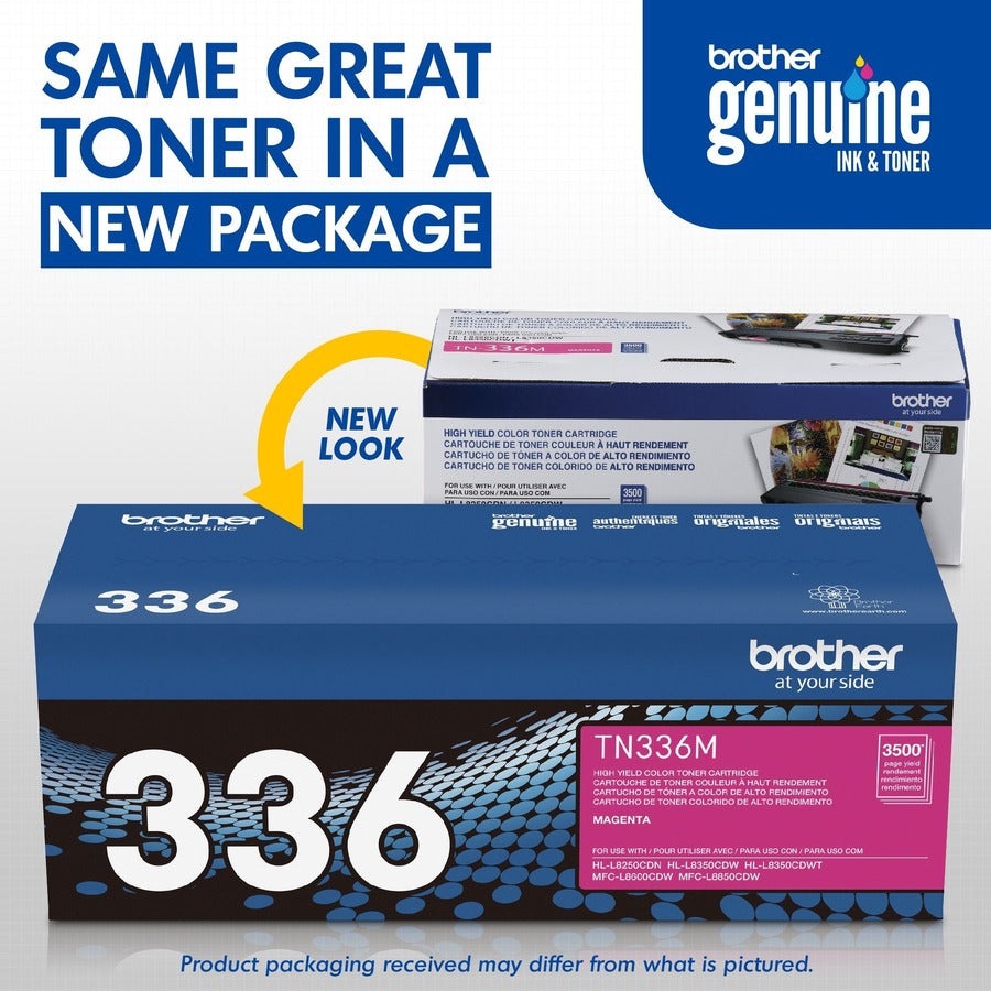 Brother TN336M Original High Yield Laser Toner Cartridge - Magenta - 1 Each