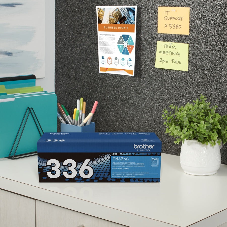 Brother TN336C Original High Yield Laser Toner Cartridge - Cyan - 1 Each