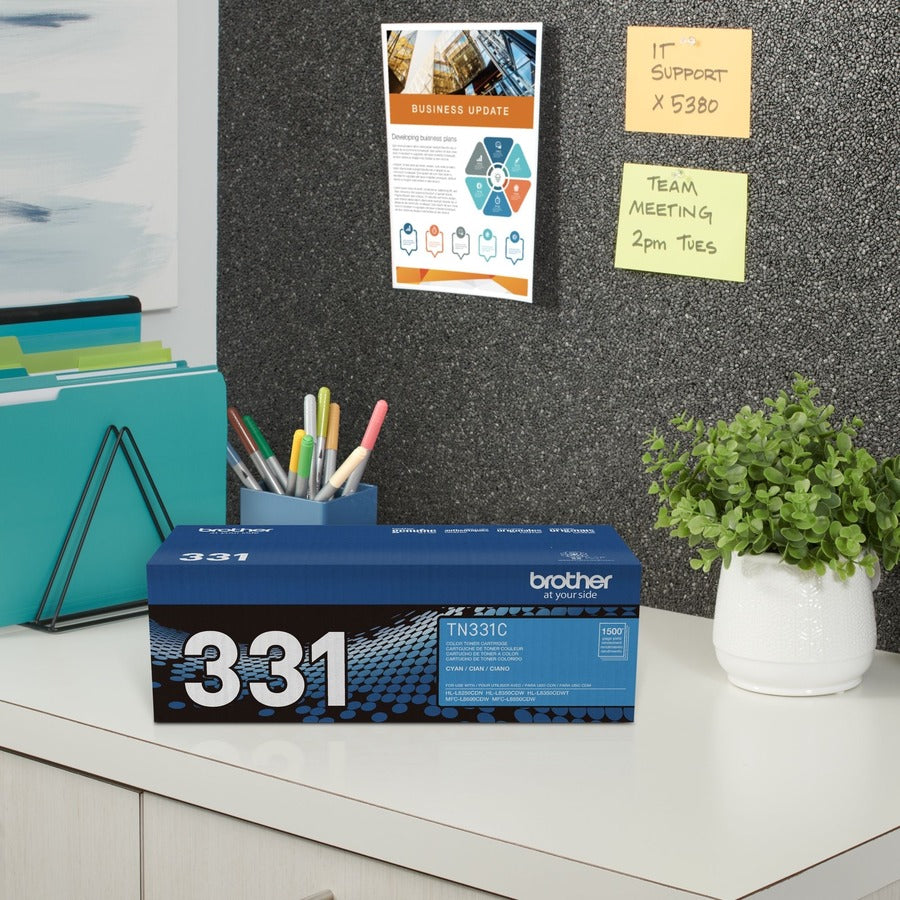 Brother TN331C Original Standard Yield Laser Toner Cartridge - Cyan - 1 Each
